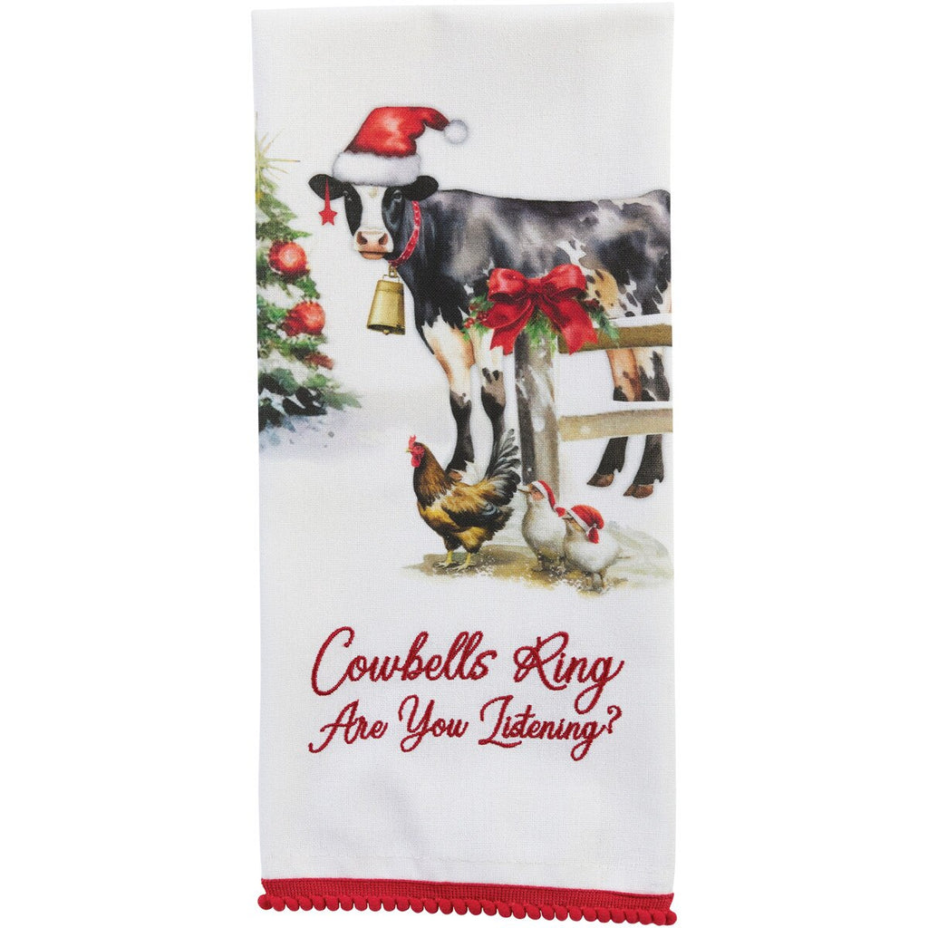 Cowbells Ring Dishtowel