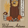 Welcome Autumn Appliqued Embroidered Dishtowel