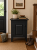 Accent Table - Single Door Cabinet with Raised Panel - Black -non-distressed