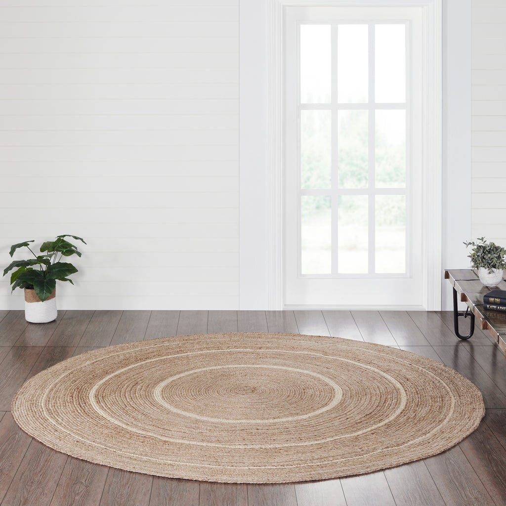 Natural & Creme Jute Rug - Round