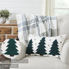Pine Grove Plaid Embroidered Trees Pillow