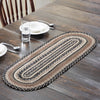 Sawyer Mill Charcoal Creme Jute Oval Table Runner