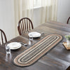 Sawyer Mill Charcoal Creme Jute Oval Table Runner