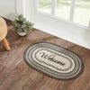 Floral Vine "Welcome" Braided Rug - Oval
