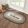Floral Vine "Welcome" Braided Rug - Oval