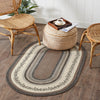 Floral Vine Jute Oval Rug with Pad 36" x 60"