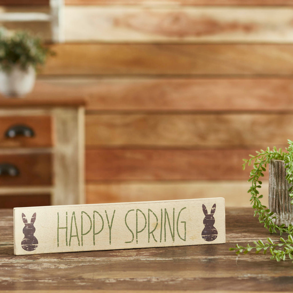 Happy Spring Wooden Sign