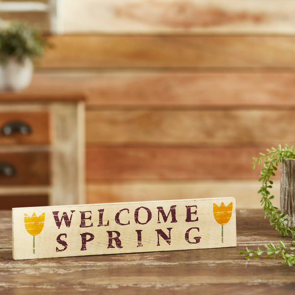 Welcome Spring Wooden Sign