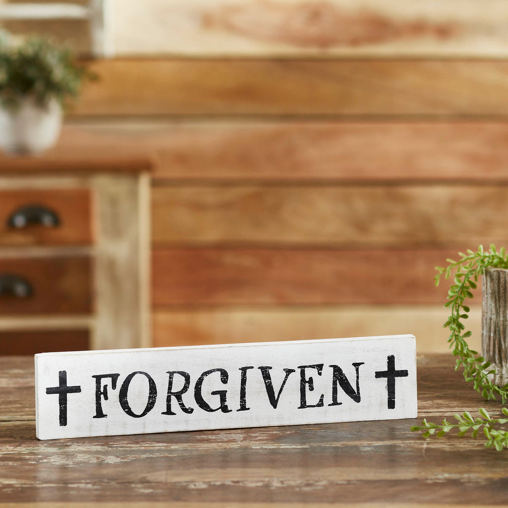 Forgiven with Crosses Wooden Sign