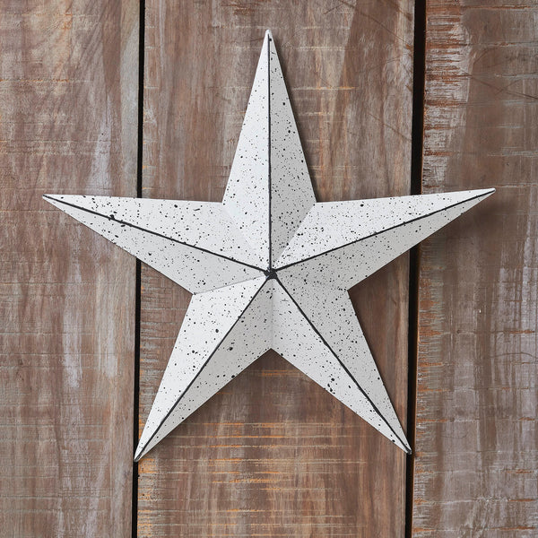 Metal Speckled White Distressed Star