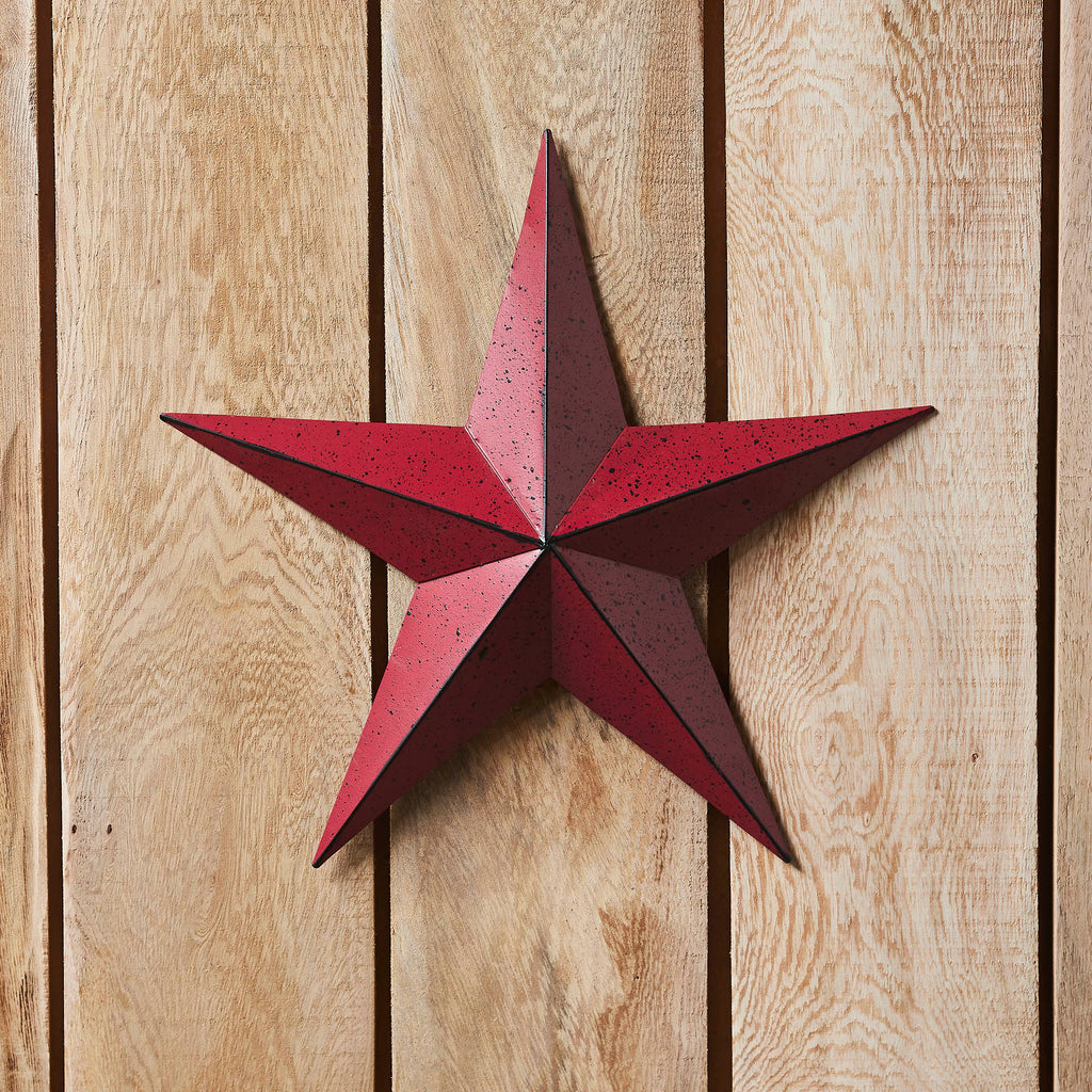 Metal Speckled Burgundy Distressed Star