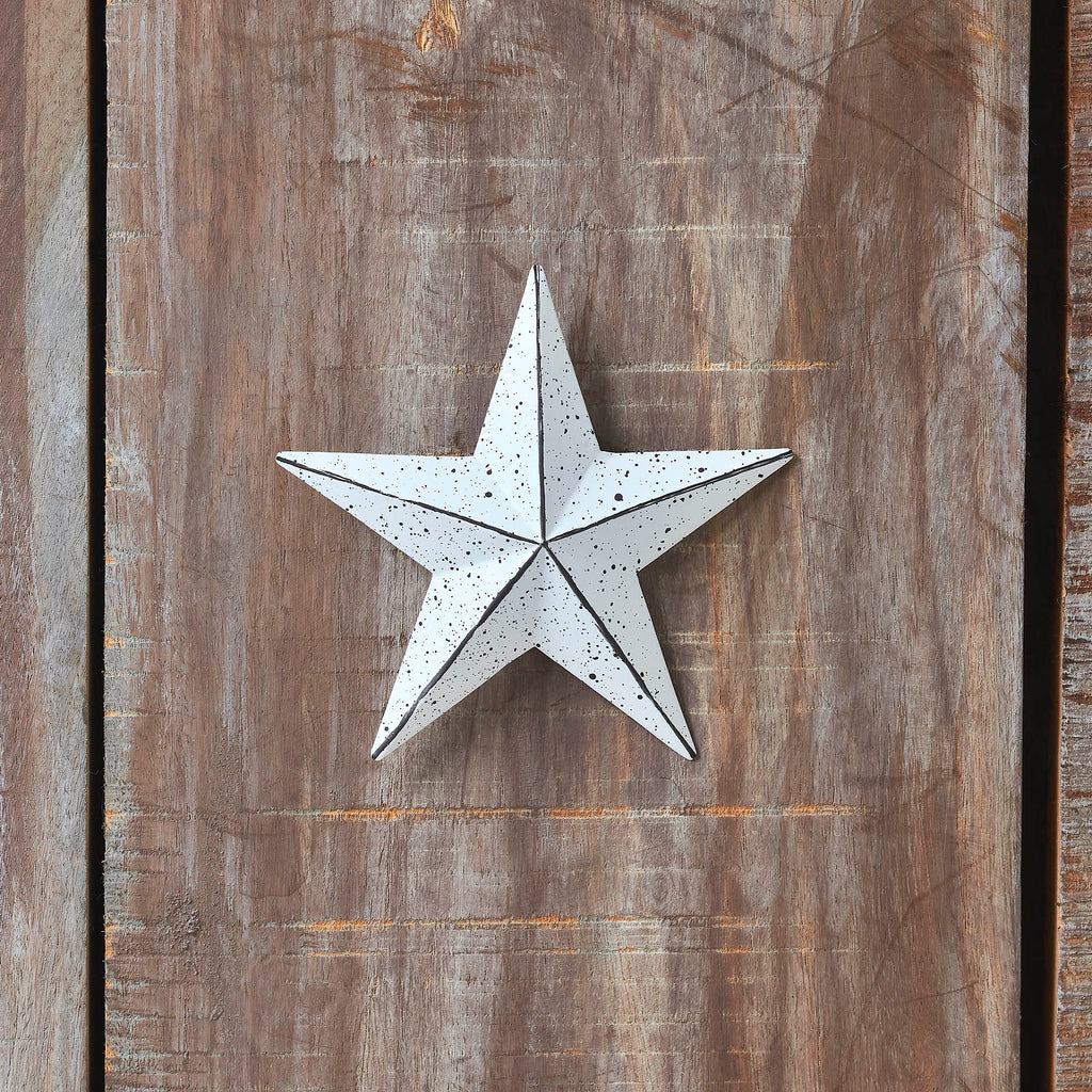 Metal Speckled White Distressed Star