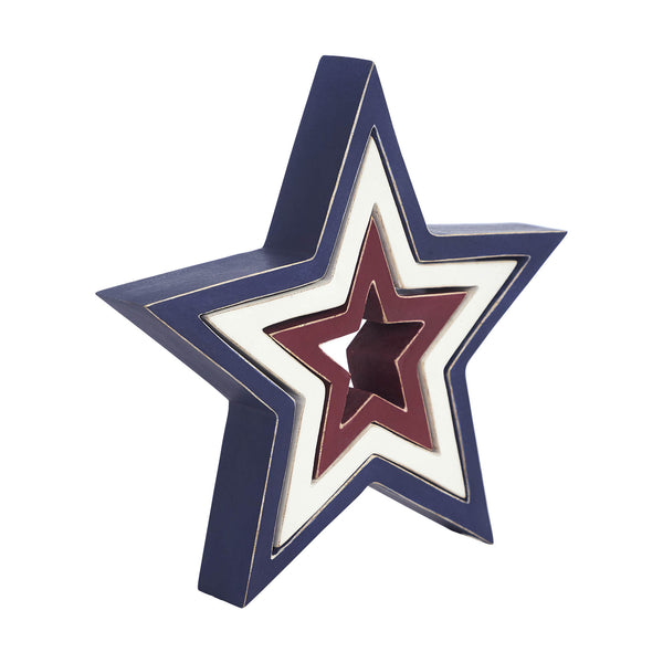 Wooden Nested Stars RWB 3-in-1