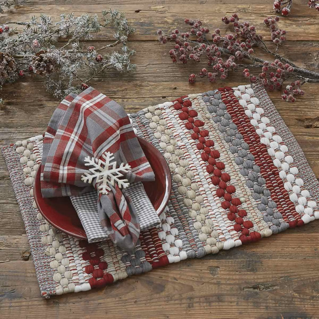 Farmhouse Holiday Chindi Placemat - Set of 4