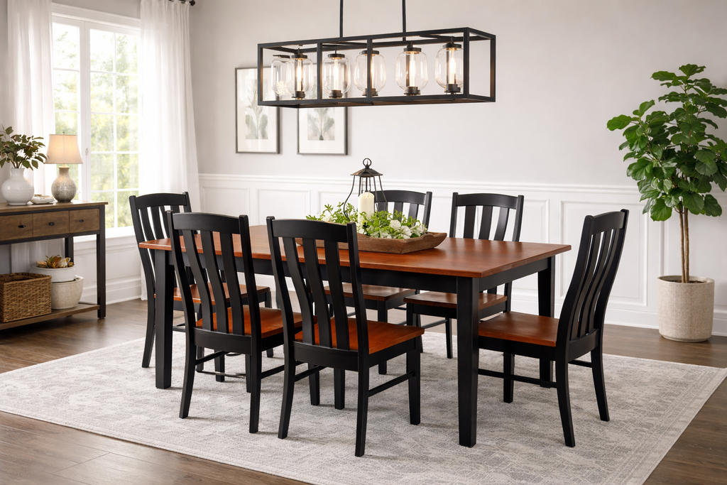 J3242-S Amish Made Table Set-Black and Michael's Cherry