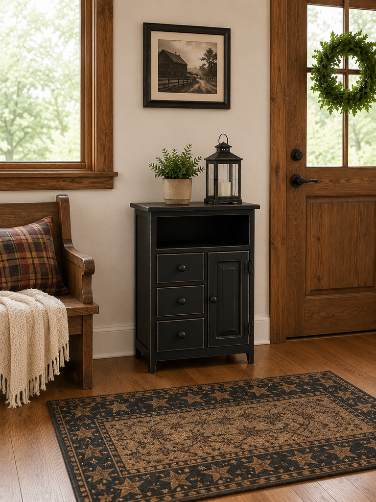 Amish-Made Pine Mini Sewing Cabinet