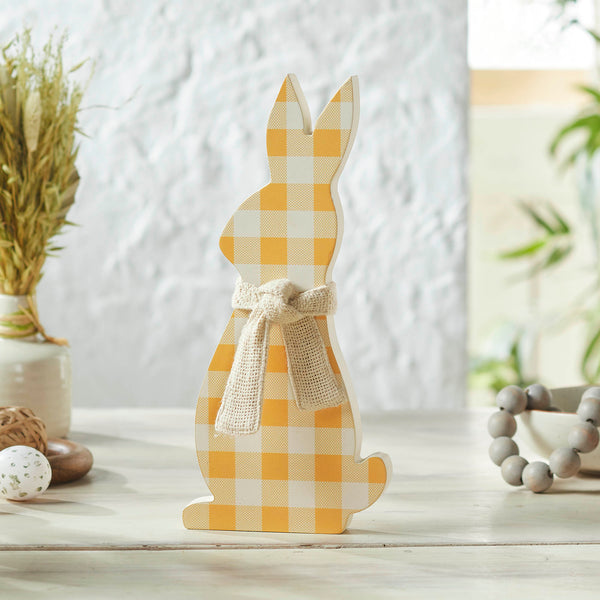 Bunny Hop All Ears Honey Check Bunny In Burlap Scarf