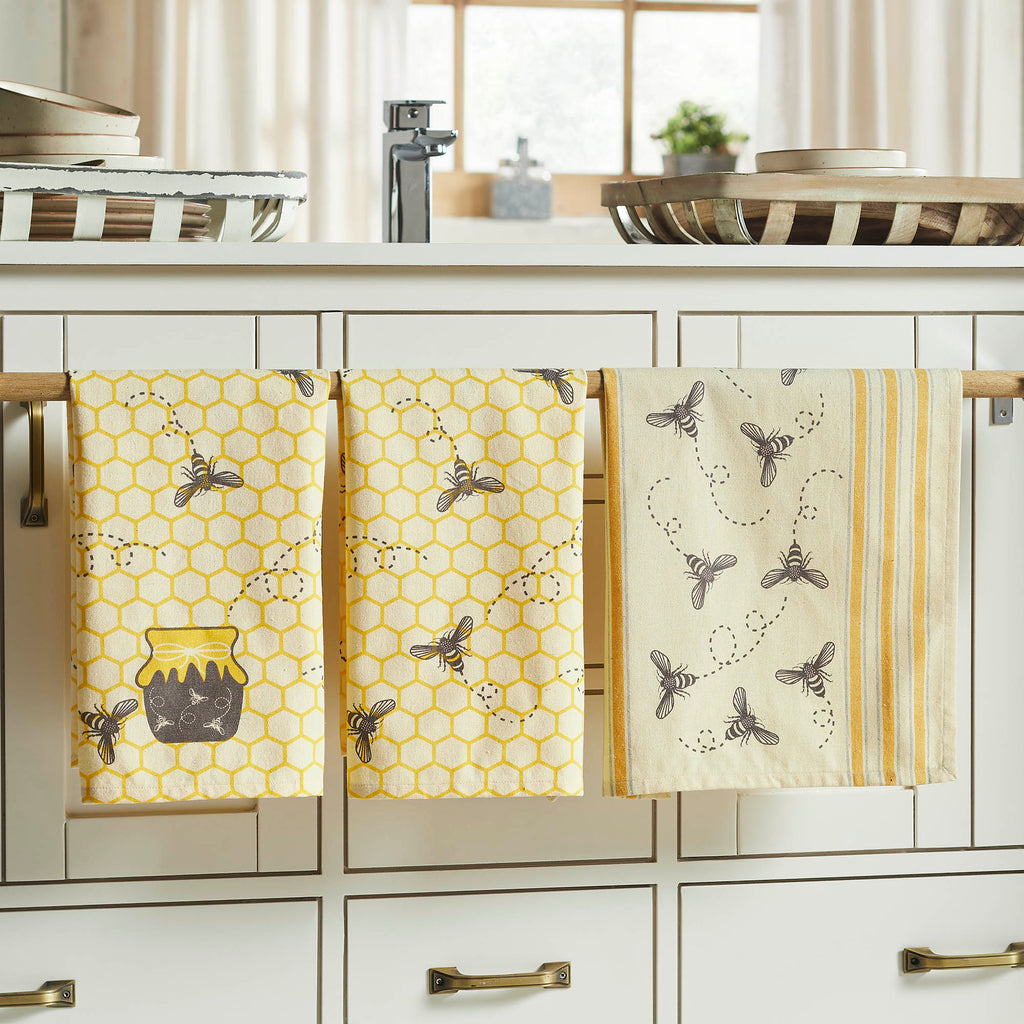 Buzzy Bees Honeypot Tea Towel Set of 3