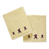 Burgundy Prim Stars Creme Bath Towel Set