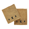 Black Prim Stars Tan Bath Towel Set