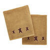 Burgundy Prim Stars Tan Bath Towel Set