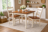 J136-T-Amish Made Table Set-Antique White and Cherry
