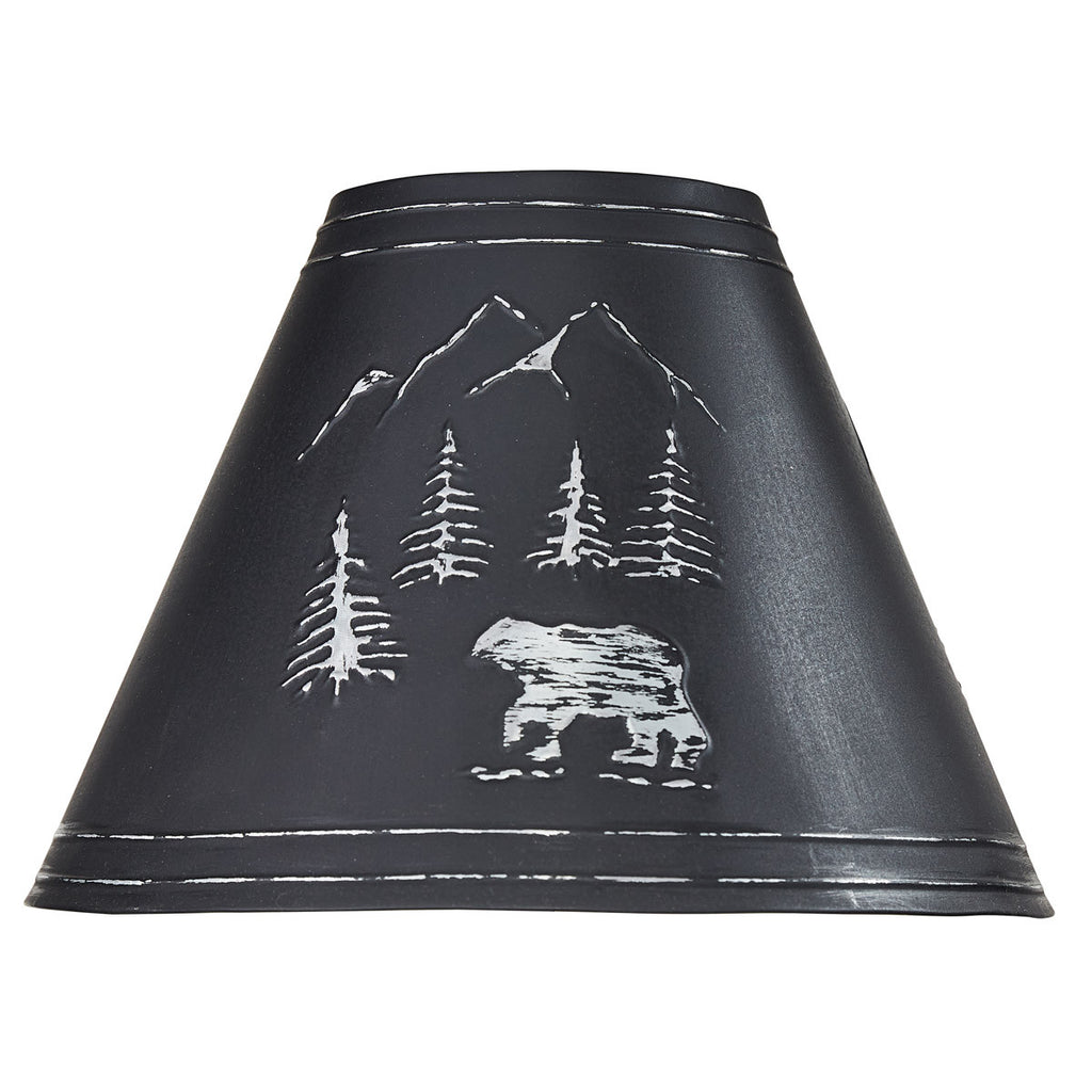 Black Bear Embossed Metal Lampshade