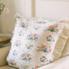 Rosehill Cottage Floral Ruffled Cotton Euro Sham - 26x26 Dusty Rose & Natural Vintage Botanical Pillow Cover