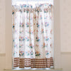 Rosehill Cottage Floral & Gingham Ruffled Cotton Tier Curtain Set -  Dusty Rose & Natural Cafe Curtains