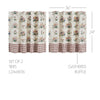Rosehill Cottage Floral & Gingham Ruffled Cotton Tier Curtain Set -  Dusty Rose & Natural Cafe Curtains