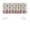 Rosehill Cottage Floral & Gingham Ruffled Cotton Window Valance - 19x72 Dusty Rose & Natural Valance