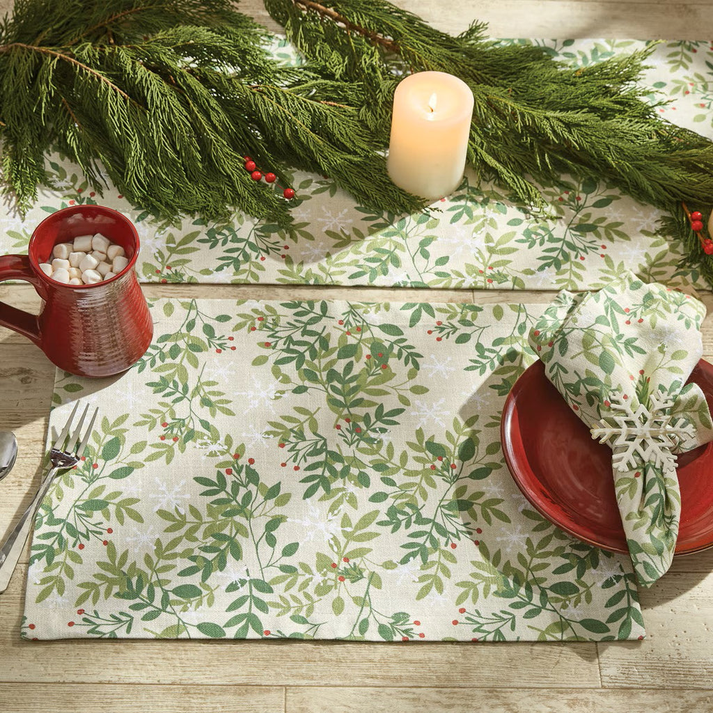 Snowflakes and Berries Placemats - Set of 12