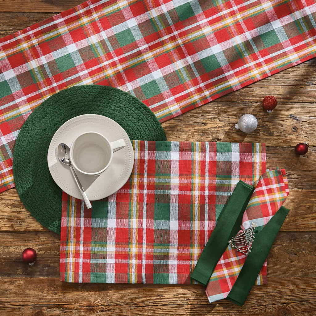 Sleigh Bell Plaid Placemats - Set of 12