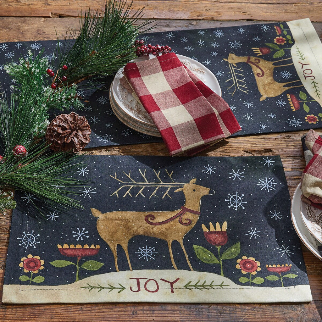 Joyful Deer Placemats - Set of 12