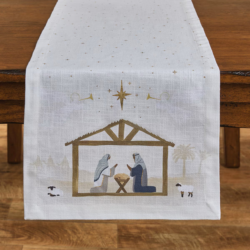 Away in a Manger Table Runner 54"