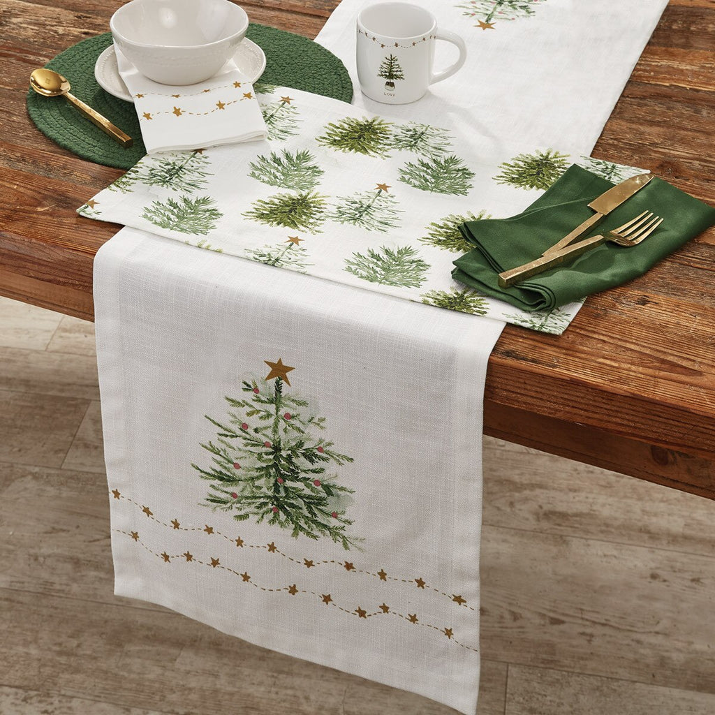 Rustic Christmas Trees Placemats - Set of 4