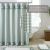 Annie Buffalo Green Check Ruffled Shower Curtain