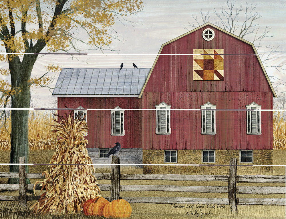 Autumn Leaf Quilt Block Barn Pallet Art