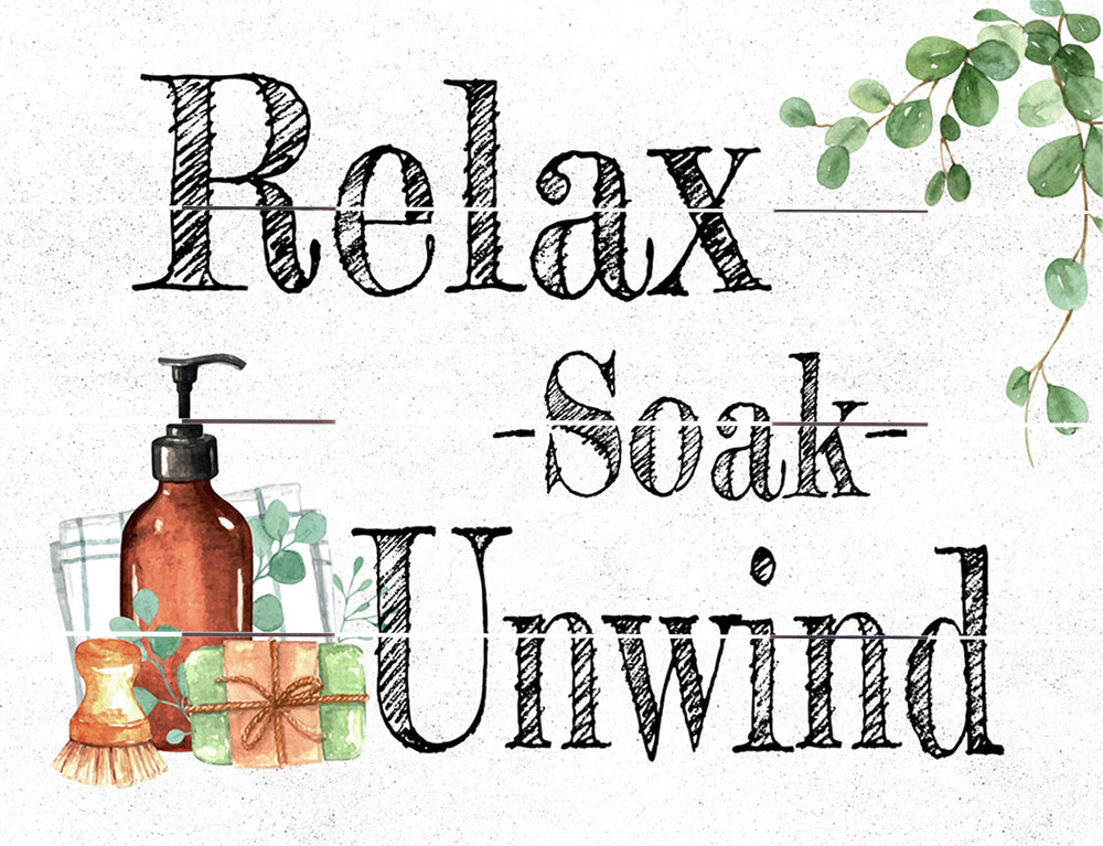 Relax Soak Unwind Pallet Art