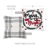 Black Plaid Merry & Bright Pillow