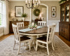 L963C2-Amish Made LANCASTER LEGACY Table Set-Aged Ivory with Aged OCS Cappucino