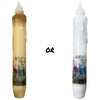 Wild Flowers Wrapped Operated LED Timer Taper Candle - 7"