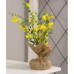 Yellow Tabletop Wildflowers with Burlap Base
