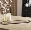 Sawyer Mill Charcoal Creme Farmhouse Jute Braided Oval Table Runner