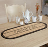 Sawyer Mill Charcoal Creme Farmhouse Jute Braided Oval Table Runner