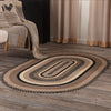 Sawyer Mill Charcoal Creme Jute Braided Rugs - Oval