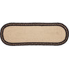 Sawyer Mill Charcoal Creme Farmhouse Jute Braided Oval Table Runner