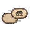 Sawyer Mill Charcoal Jute Braided Placemats - Pig-Set of 6