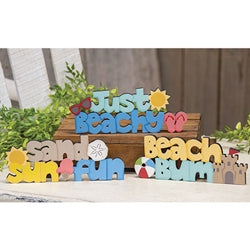 Beach Bum Wooden Word Sitter, 3 Asstd.