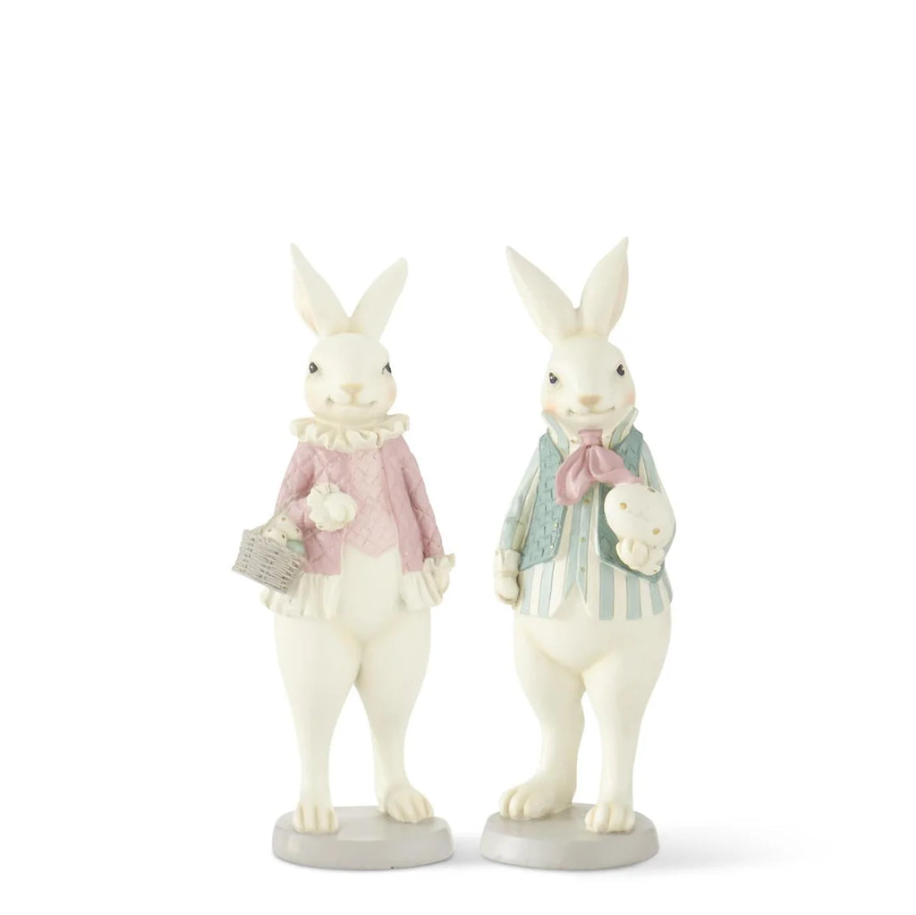 Pastel Pink & Green Resin Easter Bunnies